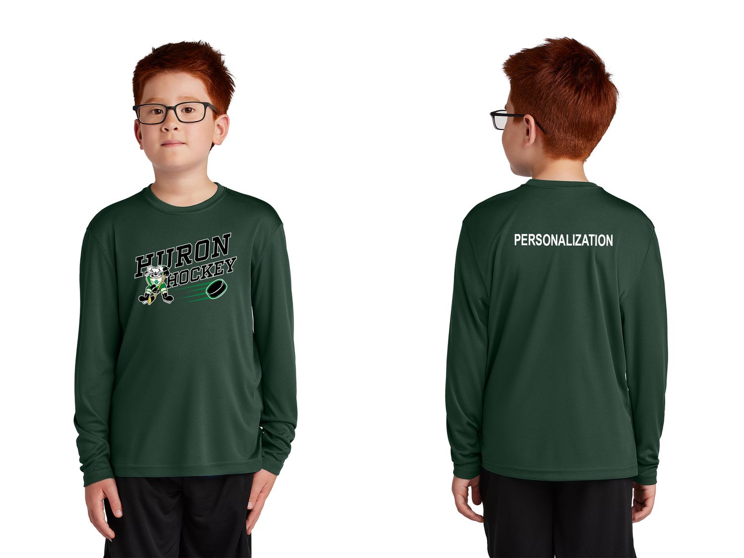 Youth Long Sleeve Performance Tee- Black, Dark Green, Gold, White Youth Long Sleeve Performance Tee- Black, Dark Green, Gold, White