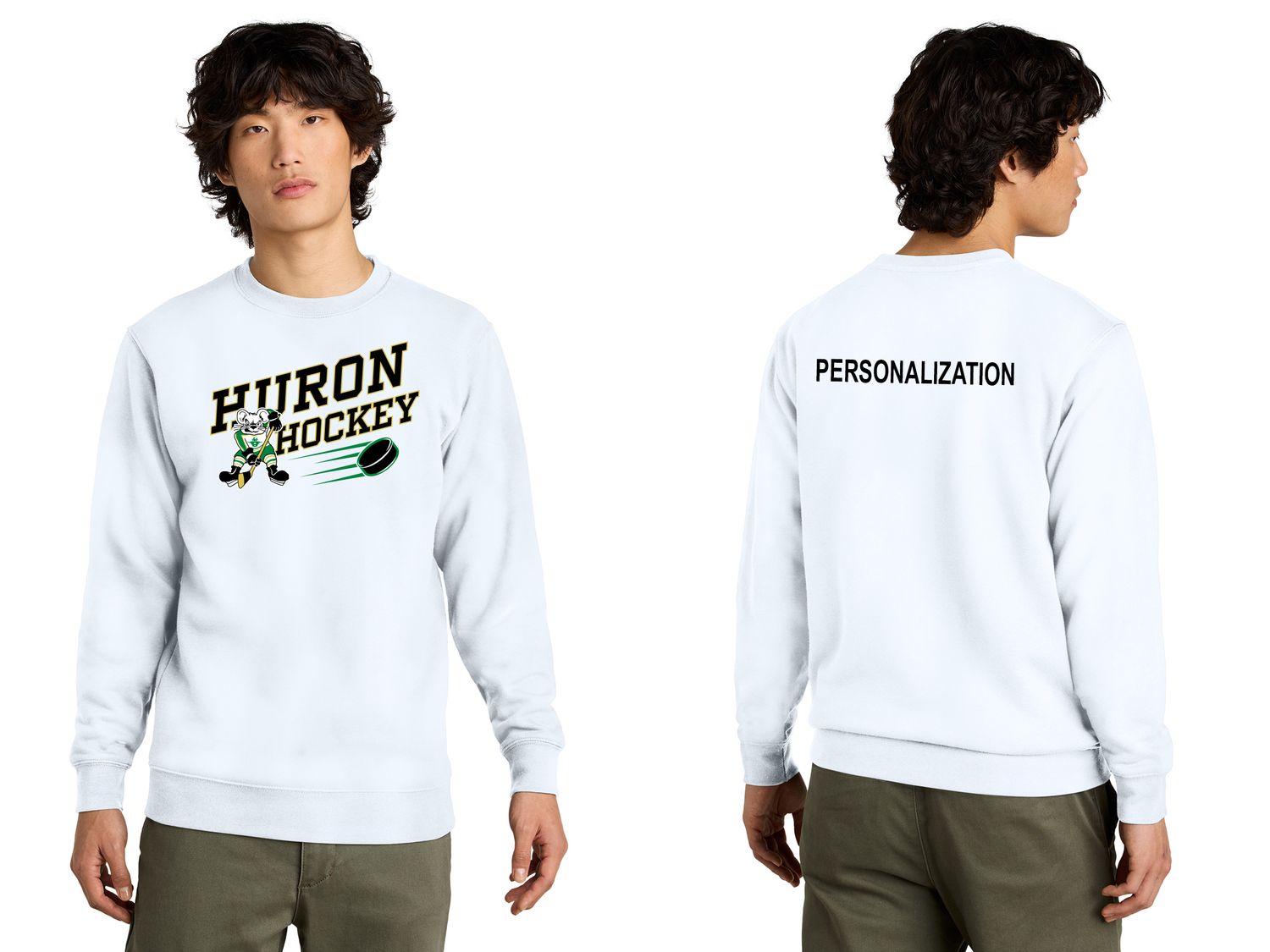 District V.I.T. Fleece Crew- Black, Dark Green, White District V.I.T. Fleece Crew- Black, Dark Green, White