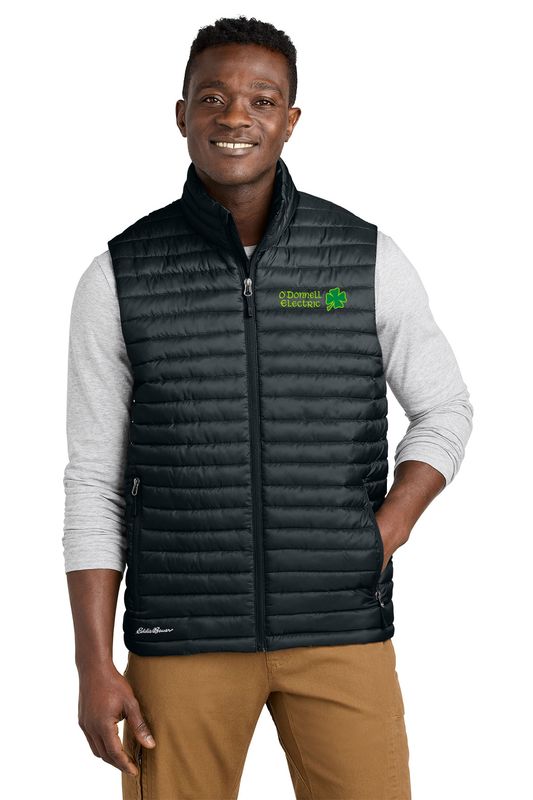 Eddie Bauer Packable Quilted Vest (embroidered)- Black, Grey