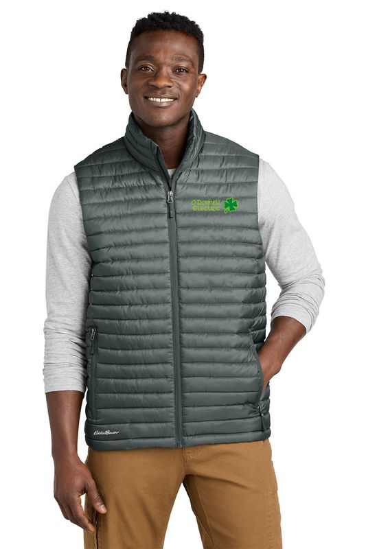 Eddie Bauer Packable Quilted Vest (embroidered)- Black, Grey
