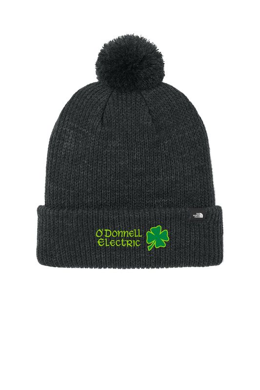 The North Face Pom Beanie (Embroidered)- Black, Blue