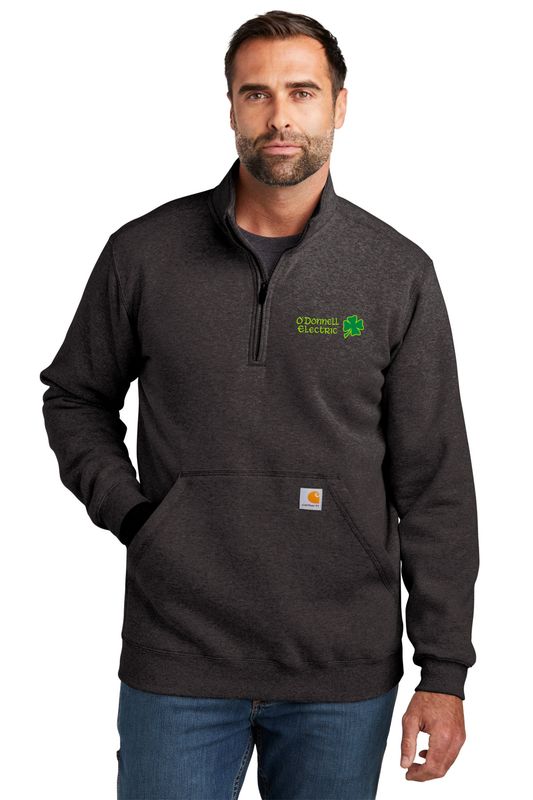 Carhartt Midweight 1/4-Zip Mock Neck Sweatshirt (Embroidery)- Black, Navy, Light Grey, Dark Grey