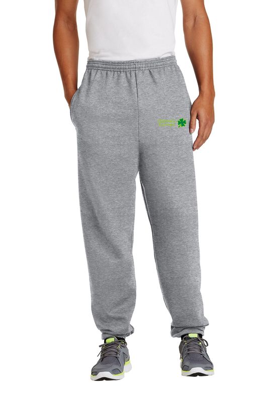 Adult Fleece Sweatpants with Pockets (Embroidered)- Black, Grey