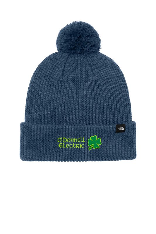 The North Face Pom Beanie (Embroidered)- Black, Blue