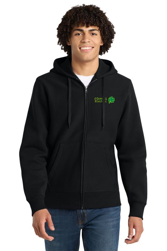 Sport-Tek Super Heavyweight Full-Zip Hooded Sweatshirt (Embroidered)- Black, Navy, Graphite Heather, Athletic Heather