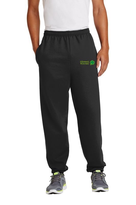 Adult Fleece Sweatpants with Pockets (Embroidered)- Black, Grey