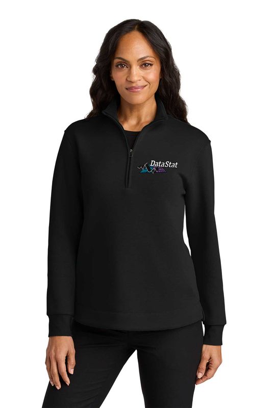 Port Authority® Women’s Wearever Signature Double Pique 1/4-Zip - Black, Storm Grey