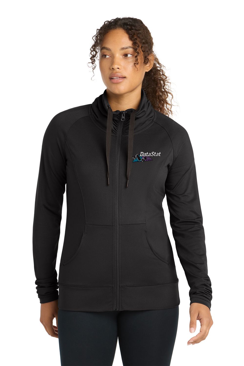 Ladies Performance Stretch Full-Zip Jacket - Black, Charcoal Grey