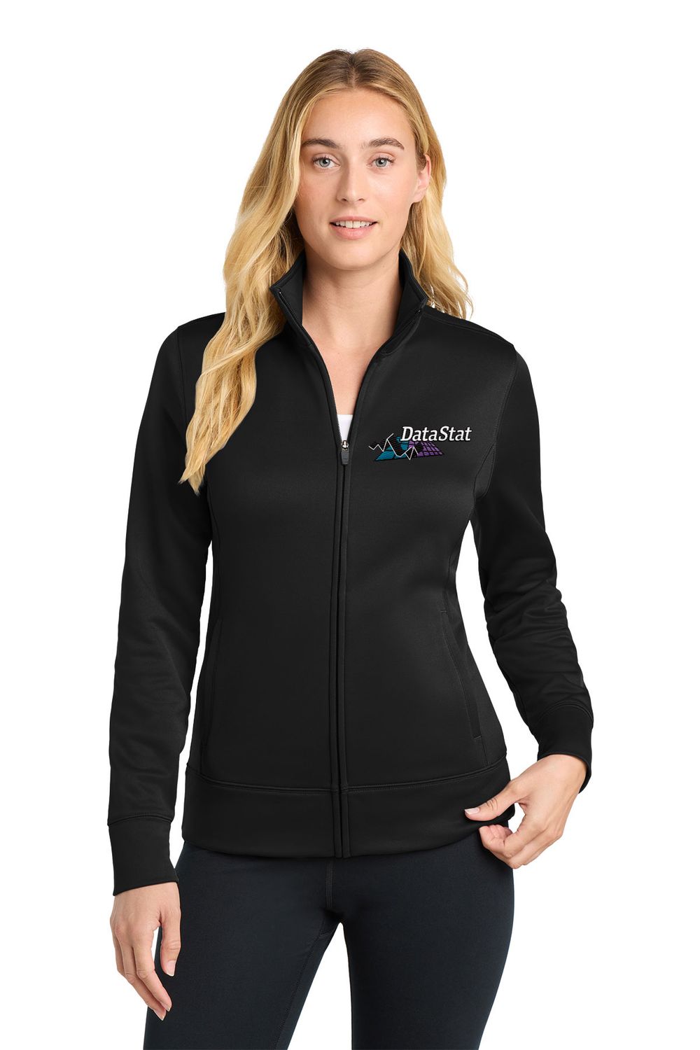 Sport Tek Women's Performance Full Zip Sweatshirt - Black, Grey