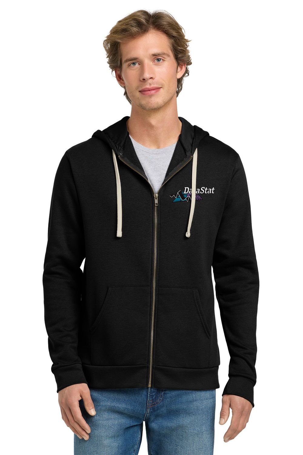 Unisex Santa Barbara Zip Hoodie-Black, White, Grey