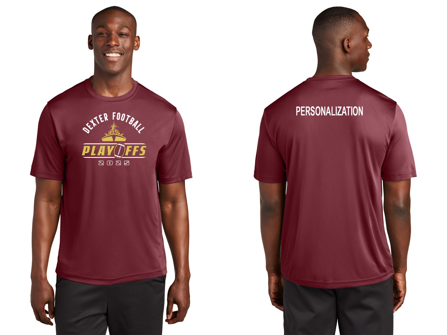 Short Sleeve Performance Tee- Maroon, Black Short Sleeve Performance Tee- Maroon, Black