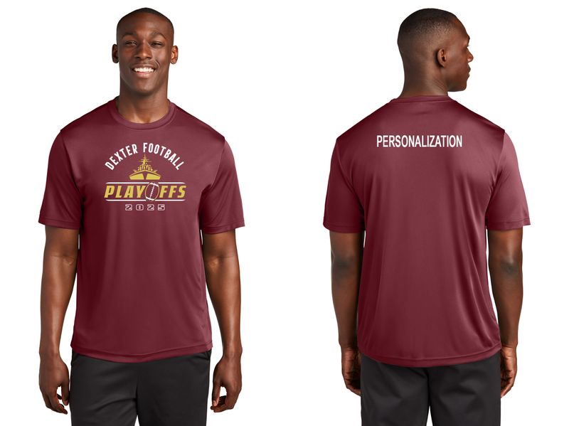 Short Sleeve Performance Tee- Maroon, Black