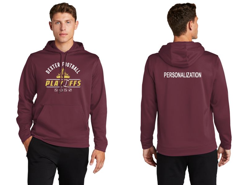 Unisex Performance Fleece Hoodie- Maroon, Black