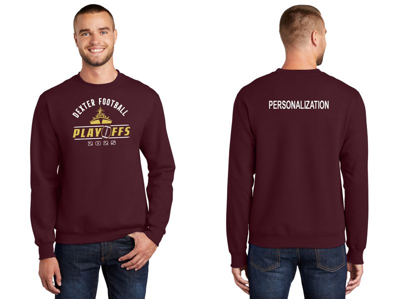 Adult Cotton Pullover Crewneck Sweatshirt- Maroon, Black