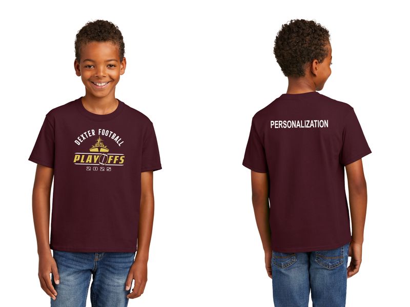 Youth Short Sleeve Cotton Tee- Maroon, Black