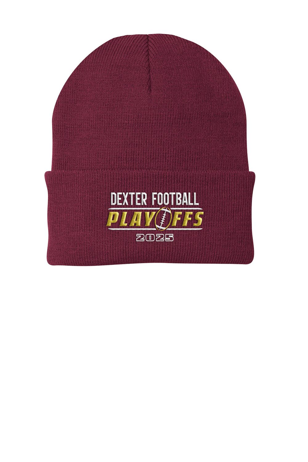 Knit Beanie: Maroon, Black