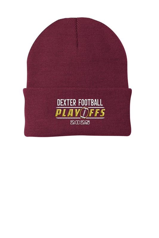 Knit Beanie: Maroon, Black