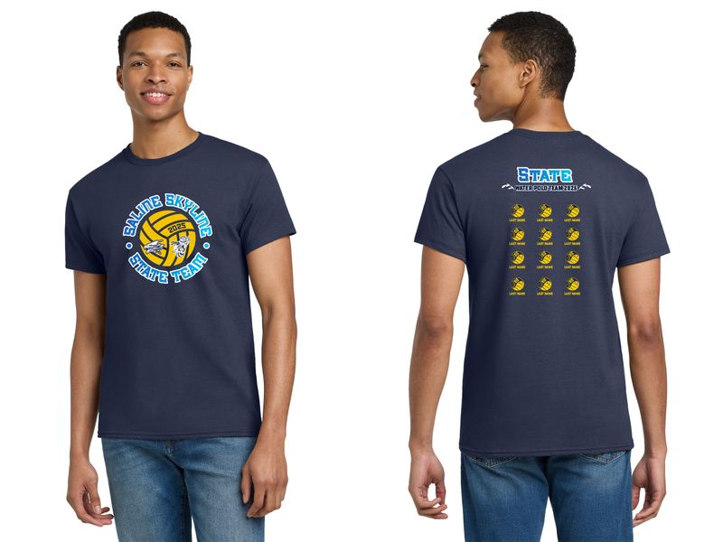 STATES* Adult Unisex Cotton Tee- Navy, Sport Grey