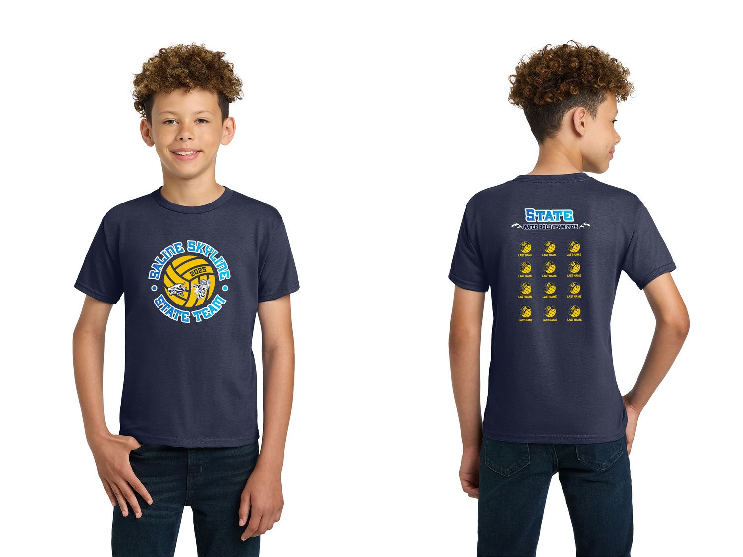 STATES* Youth Basic Cotton Short Sleeve Tee - Navy, Heather Grey STATES* Youth Basic Cotton Short Sleeve Tee - Navy, Heather Grey