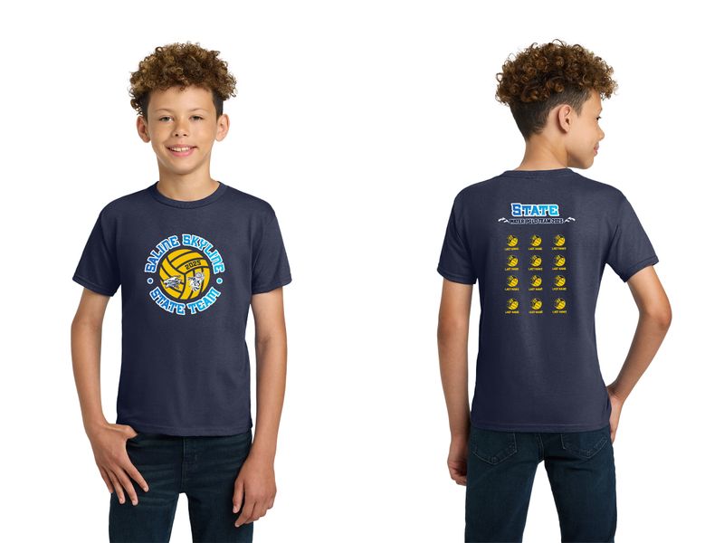 STATES* Youth Basic Cotton Short Sleeve Tee - Navy, Heather Grey