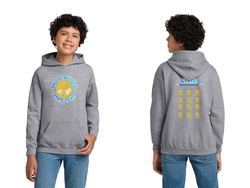 STATES* Youth Cotton Hoodie - Navy, Sport Grey