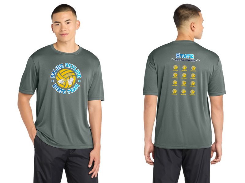 STATES* Adult Short Sleeve Performance Tee- Navy, Grey