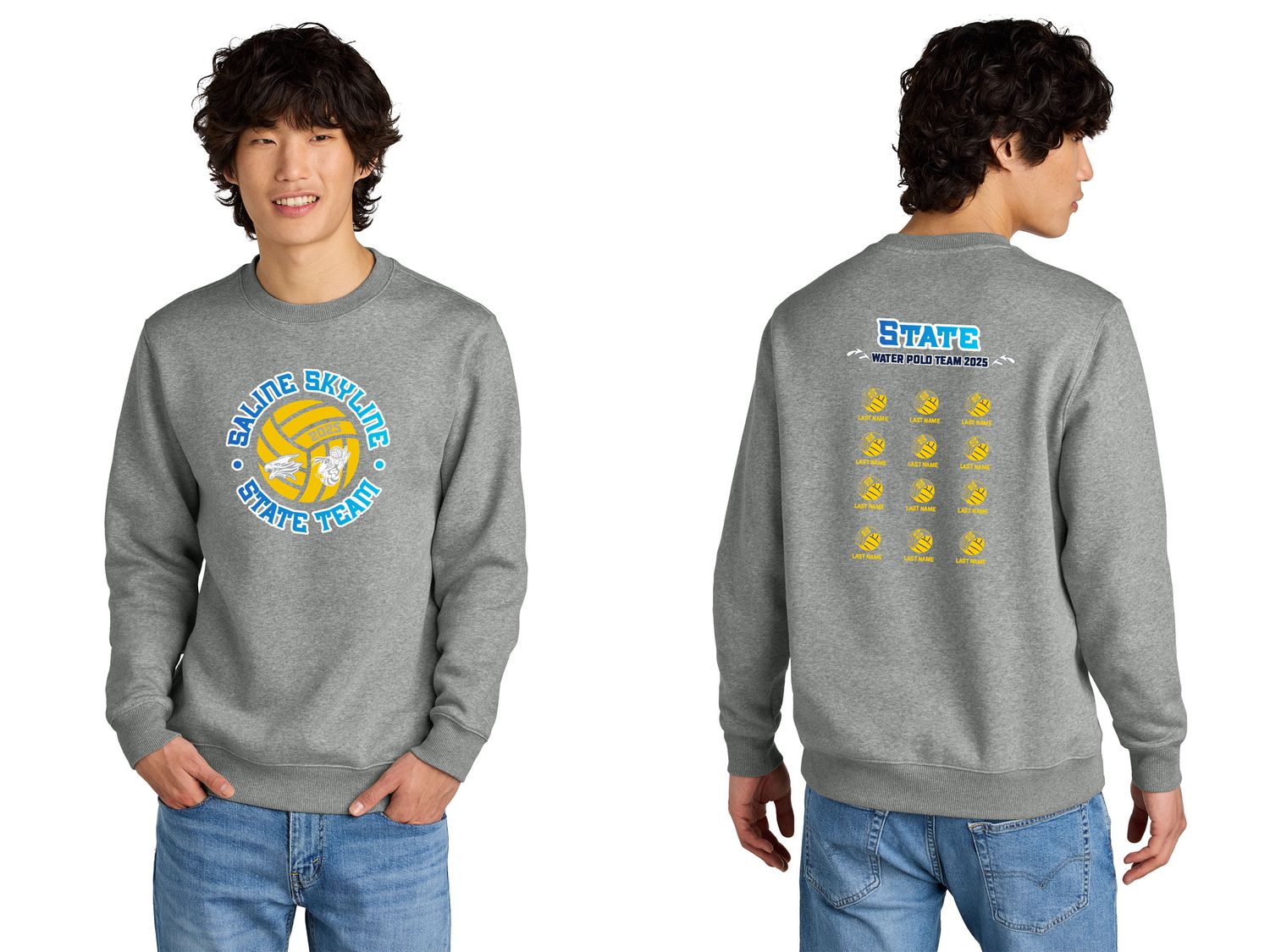 STATES* District Perfect Weight Fleece Crew- Navy, Steel Grey STATES* District Perfect Weight Fleece Crew- Navy, Steel Grey