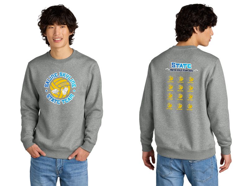 STATES* District Perfect Weight Fleece Crew- Navy, Steel Grey