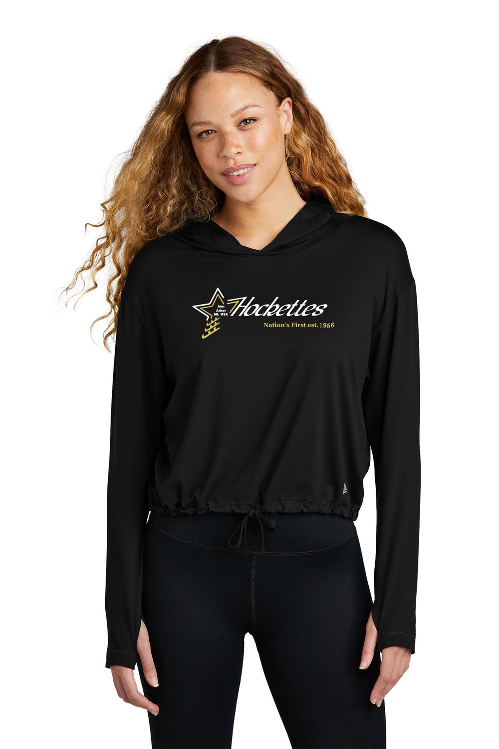 New Era Women's Power Long Sleeve Hoodie- Black New Era Women's Power Long Sleeve Hoodie- Black