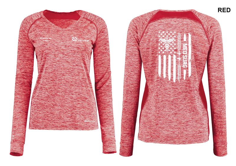 Women's Electrify Coolcore Long Sleeve Tee (FLAG LOGO) - Black/Red/Royal/White/Navy Women's Electrify Coolcore Long Sleeve Tee (FLAG LOGO) - Black/Red/Royal/White/Navy