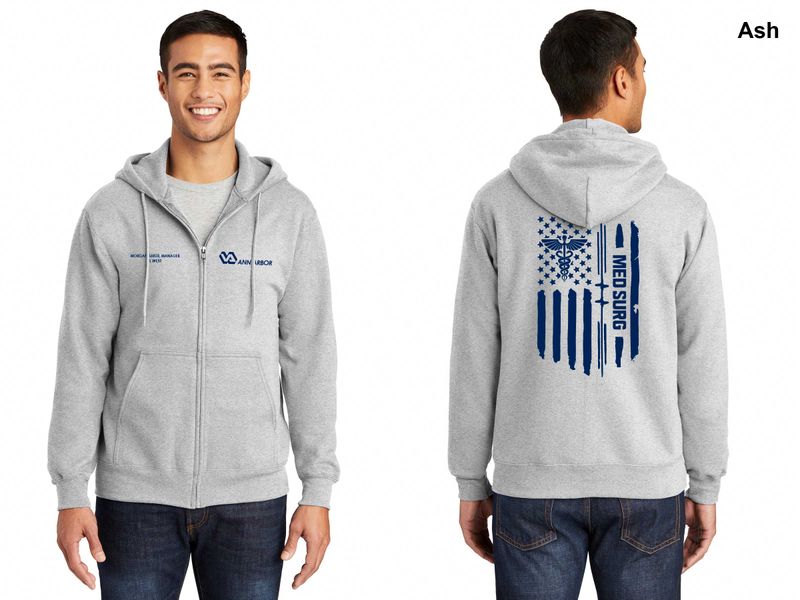 Unisex Fleece Full-Zip Hooded Sweatshirt (FLAG LOGO)- Dk Grey/Lt Grey/Black/Navy/Royal Unisex Fleece Full-Zip Hooded Sweatshirt (FLAG LOGO)- Dk Grey/Lt Grey/Black/Navy/Royal