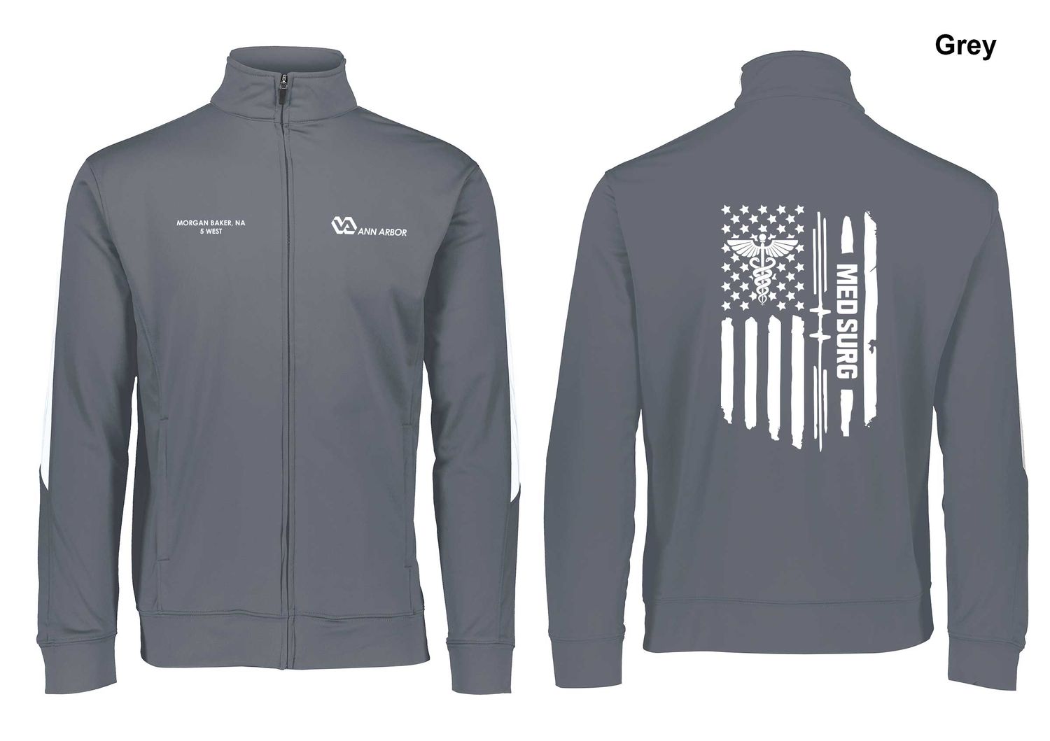 Unisex Medalist Jacket (FLAG LOGO)- Black/Dk Grey/Royal/Navy