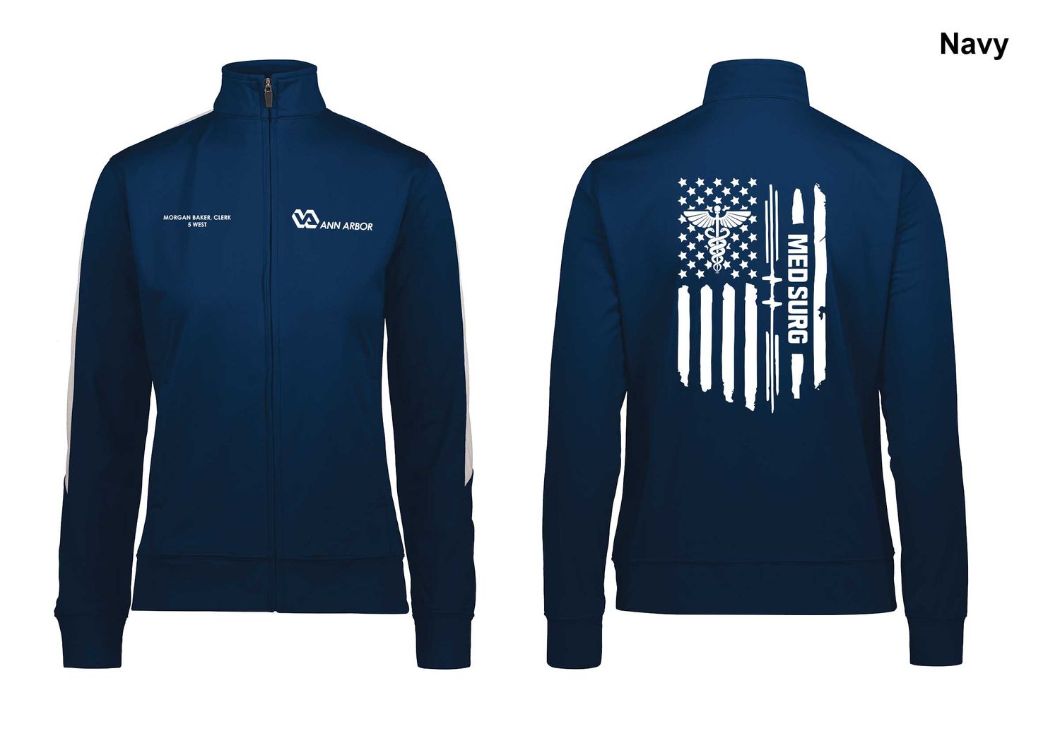 Women's Medalist Jacket (FLAG LOGO)- Black/Red/Dk Grey/Royal/Navy