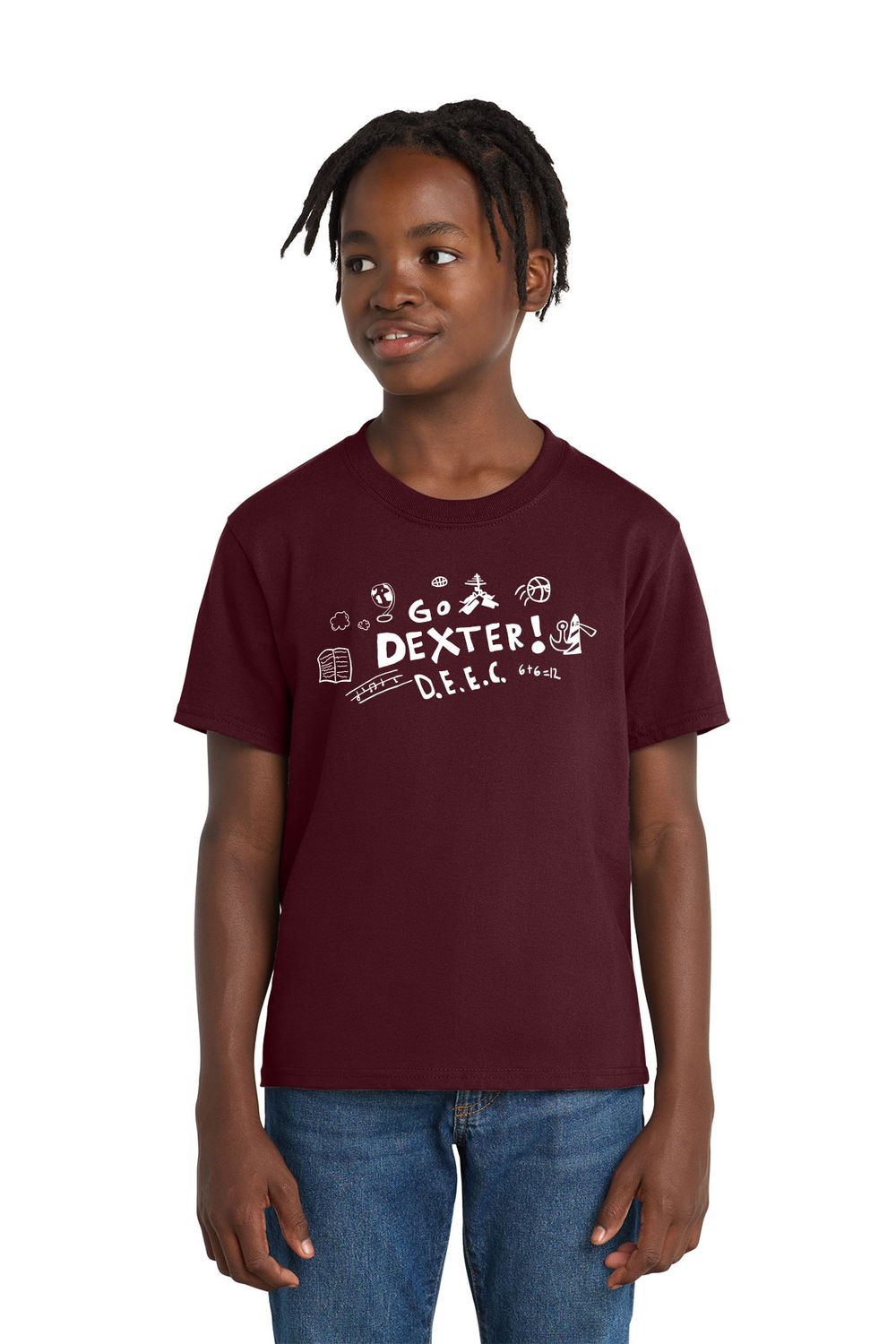 Youth Port & Company Essential Tee-Maroon