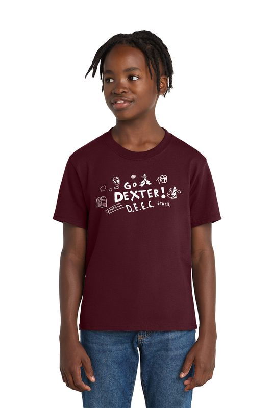 Youth Port & Company Essential Tee-Maroon