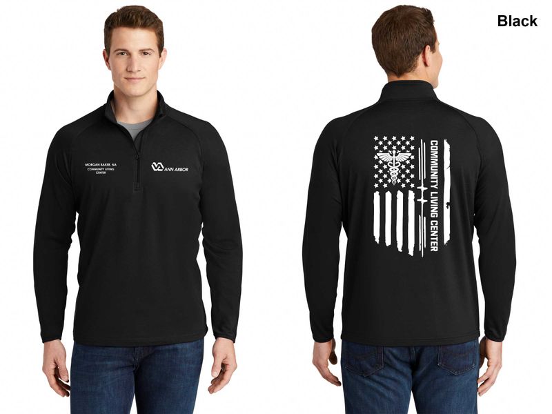 Unisex Performance 1/4 Zip Pullover (FLAG LOGO) - Black/Red/Dk Grey/Royal/Dk Green/White