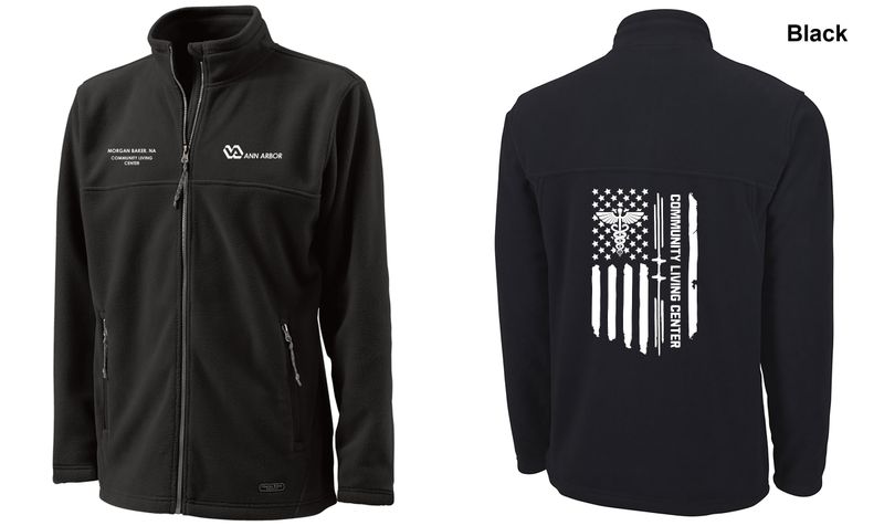 Men's Boundary Fleece Jacket (FLAG LOGO) Only Available In Embroidery- Navy/Grey/Black