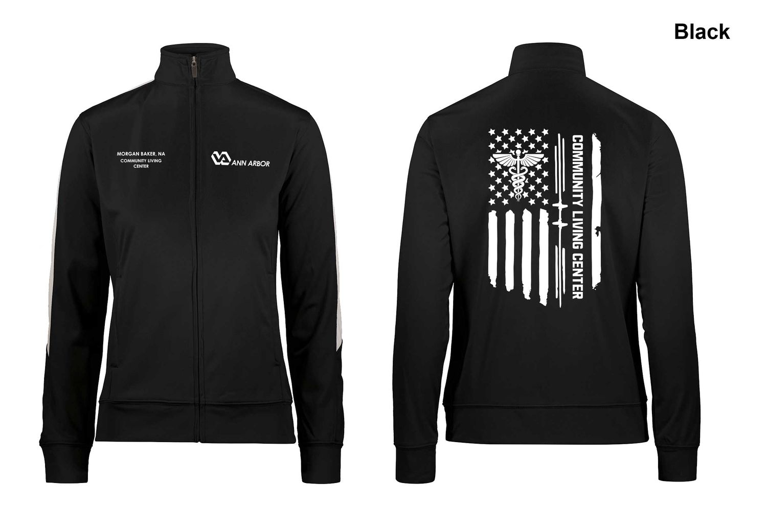 Women's Medalist Jacket (FLAG LOGO)- Black/Red/Dk Grey/Royal/Navy