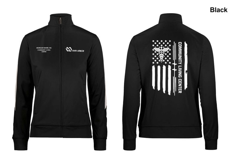 Women's Medalist Jacket (FLAG LOGO)- Black/Red/Dk Grey/Royal/Navy