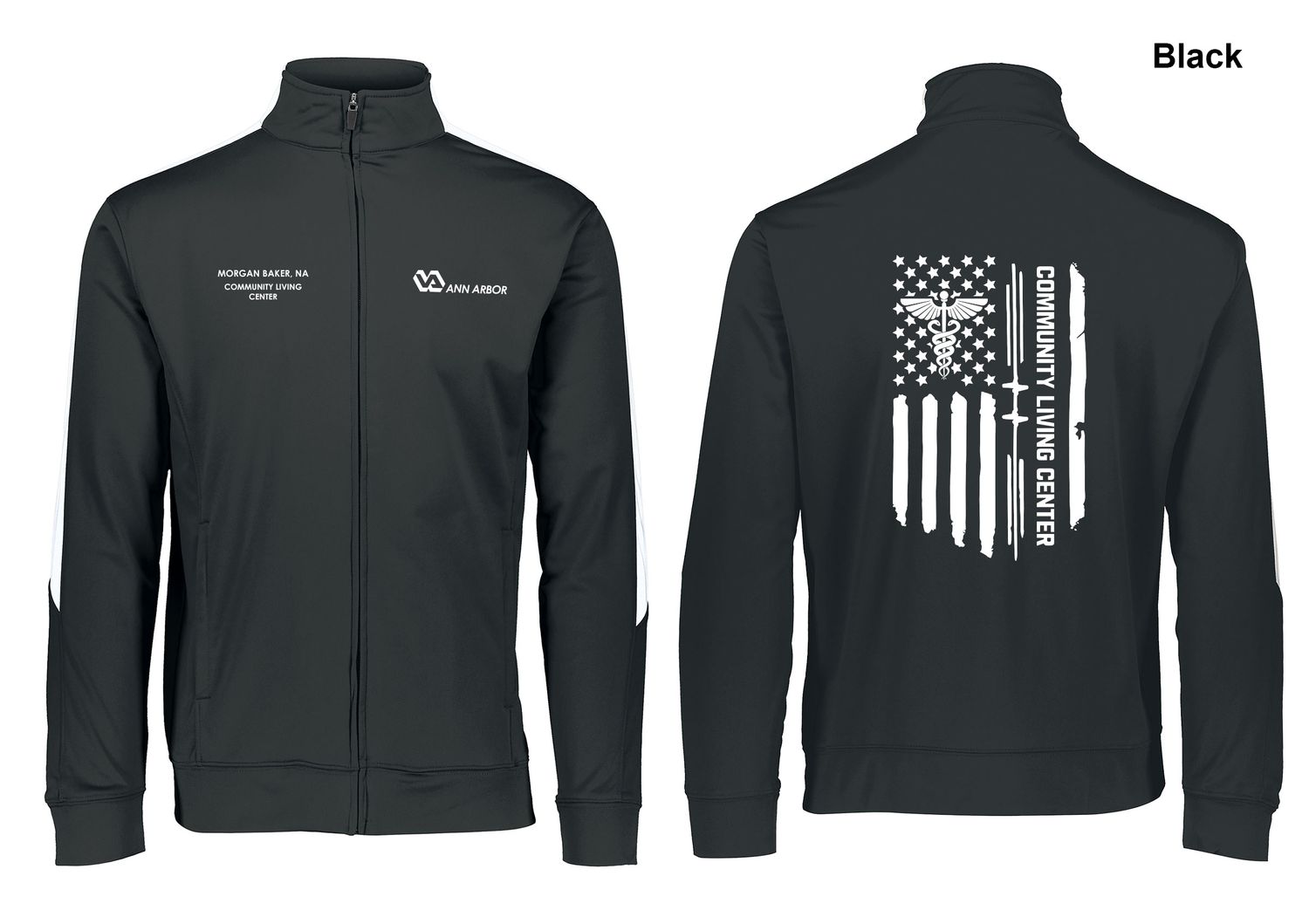 Unisex Medalist Jacket (FLAG LOGO)- Black/Dk Grey/Royal/Navy