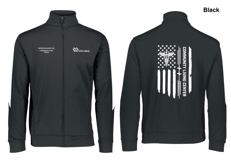 Unisex Medalist Jacket (FLAG LOGO)- Black/Dk Grey/Royal/Navy