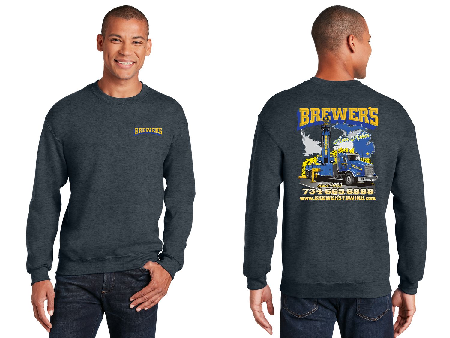 Adult HeavyBlend Crewneck Sweatshirt- Navy, Dark Heather