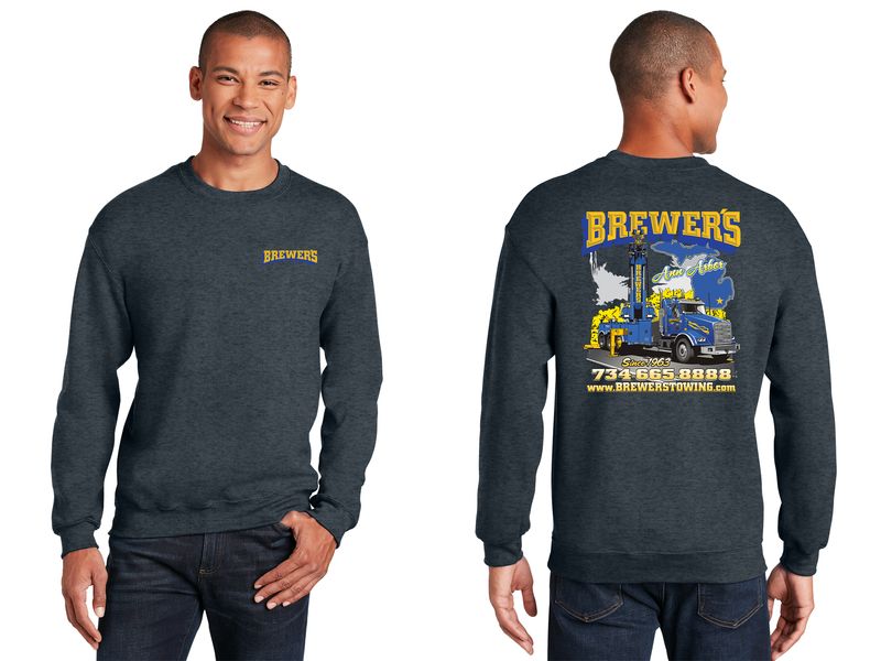 Adult HeavyBlend Crewneck Sweatshirt- Navy, Dark Heather
