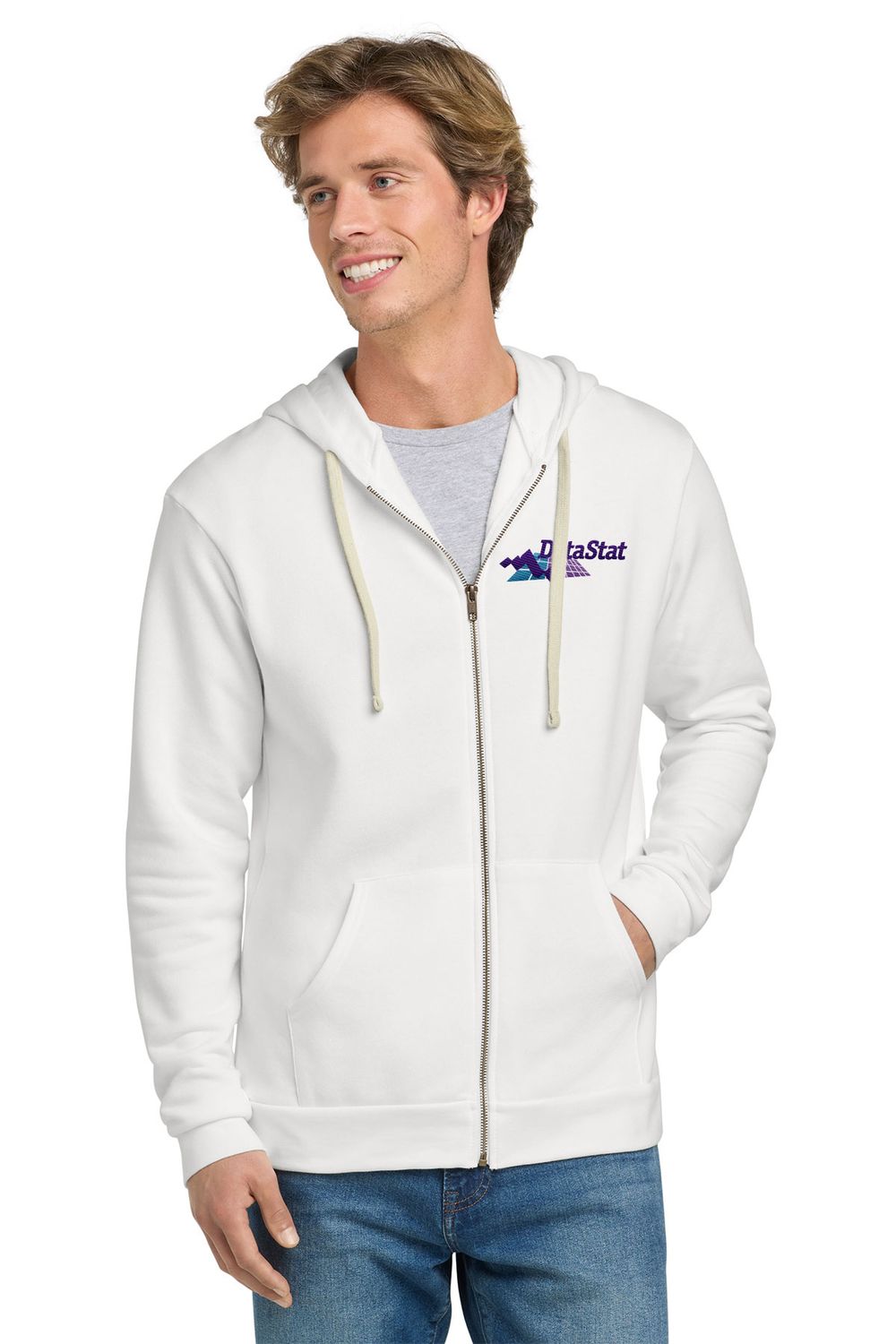 Unisex Santa Barbara Zip Hoodie-Black, White, Grey
