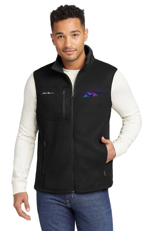 Eddie Bauer Fleece Vest- Black, Grey Steel