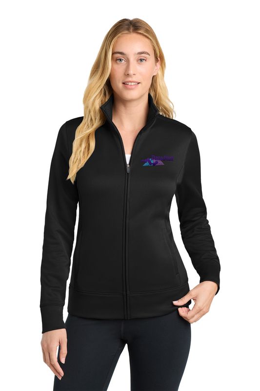Sport Tek Women's Performance Full Zip Sweatshirt - Black, Grey