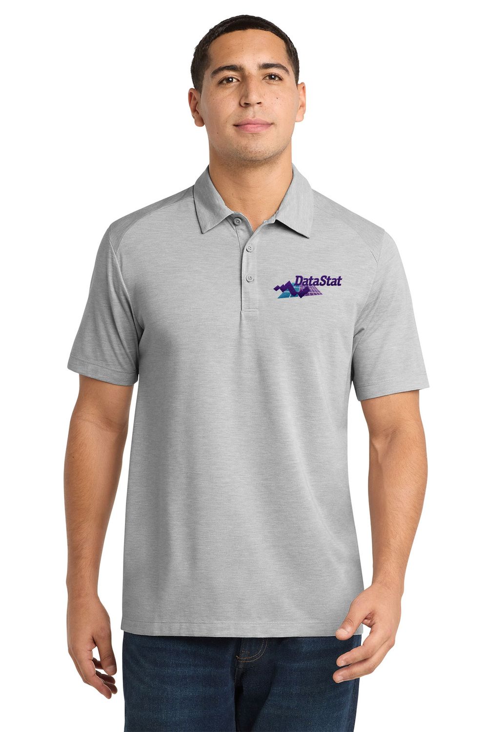 Sport-Tek PosiCharge Tri-Blend Wicking Polo- Black, Dark Grey, Light Grey