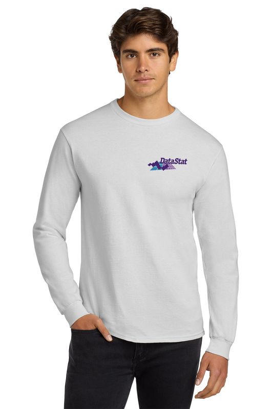 Adult Basic Cotton Long Sleeve T-Shirt- Black, Sport Grey, White, Light Blue, Light Pink, Sand
