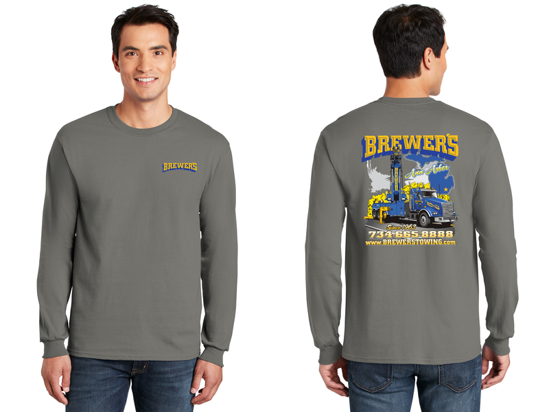 Basic Cotton Long Sleeve T-Shirt- Navy, Charcoal