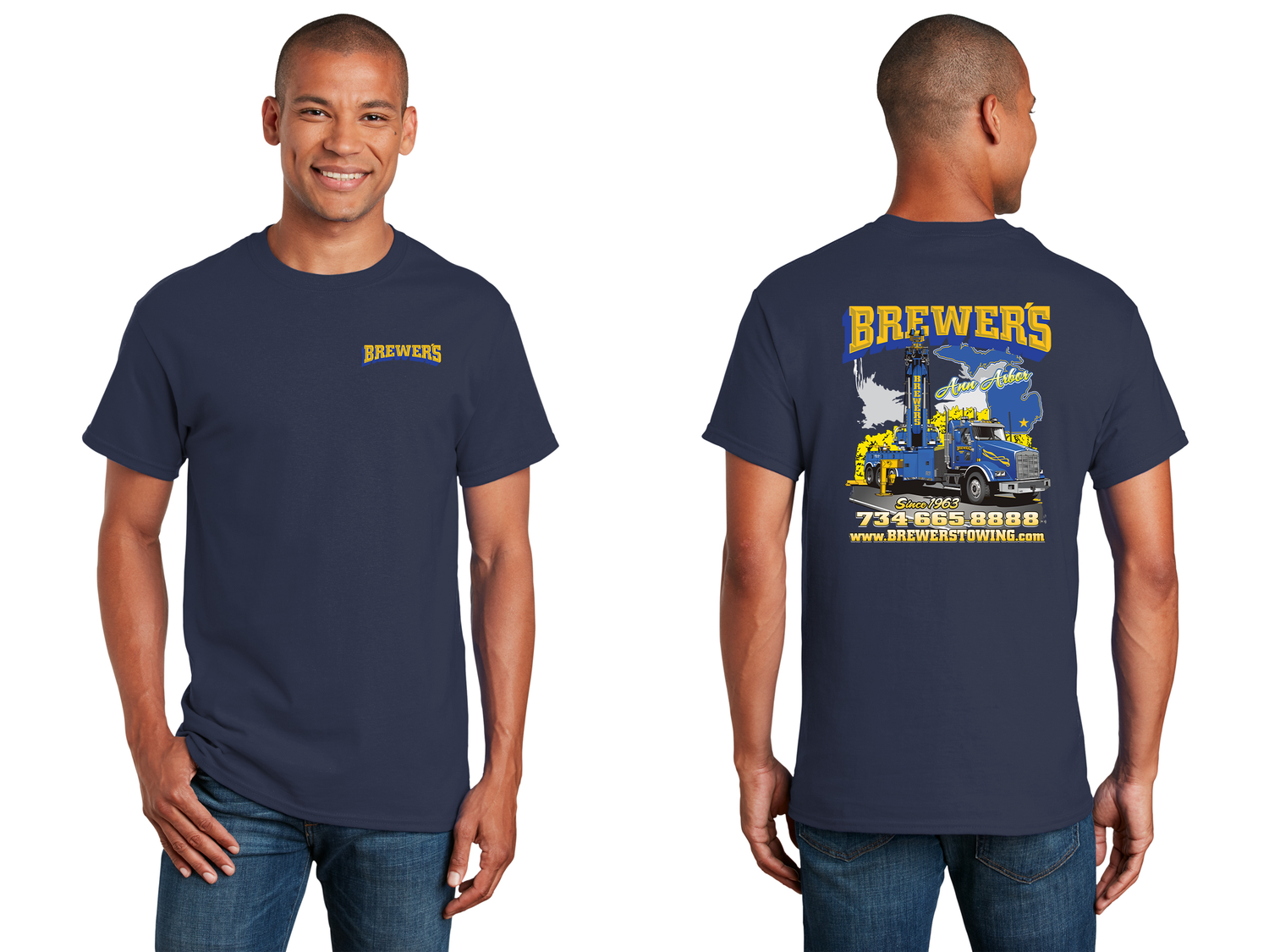 Adult Unisex Cotton Tee- Navy, Charcoal